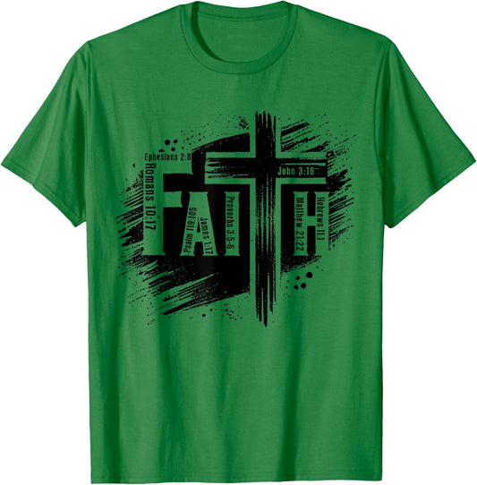 Cross Faith Christian Jesus Bible Verse Men Women Kids T-Shirt - T-Shirt | Irish Green