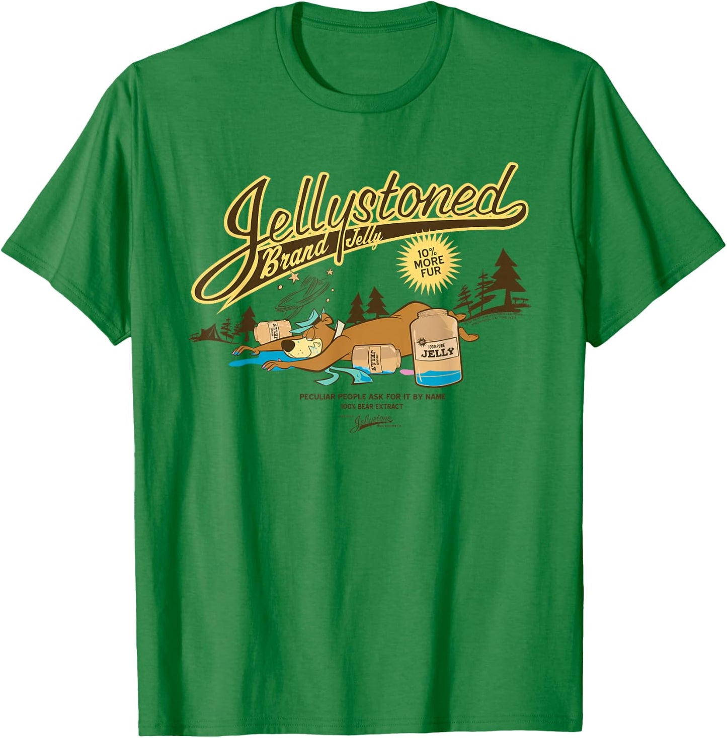 Yogi Bear Jellystoned Brand Jelly T-Shirt - T-Shirt | Irish Green