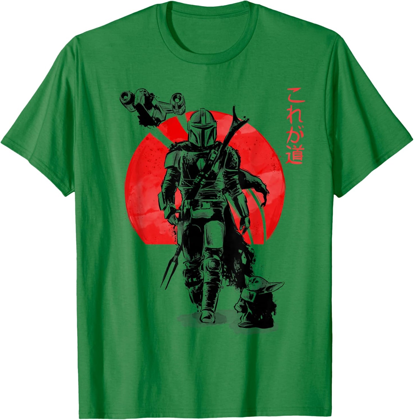 Star Wars The Mandalorian The Child Red Sun Ink Portrait T-Shirt - T-Shirt | Irish Green