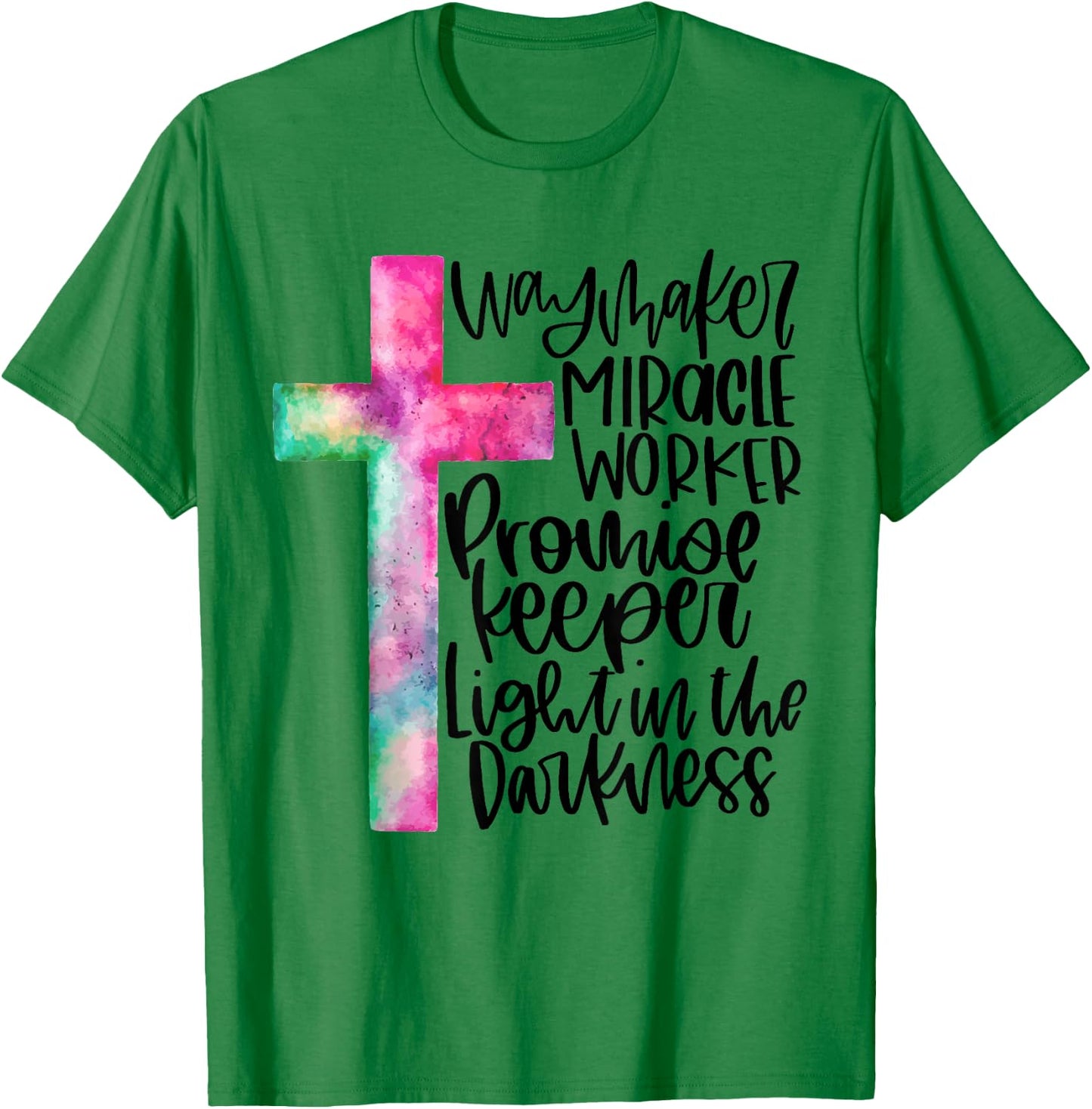Waymaker Miracle Worker Rainbow Christian Jesus God Women T-Shirt - T-Shirt | Irish Green