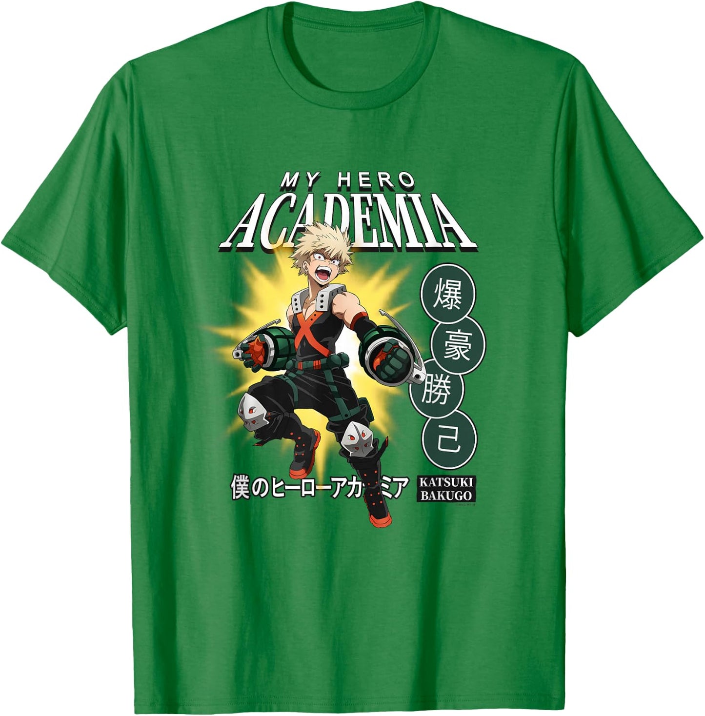My Hero Academia Katsuki Bakugo Icons Anime T-Shirt - T-Shirt | Irish Green