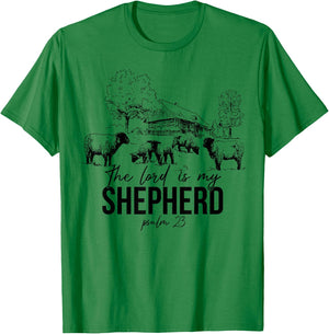 The Lord Is My Shepherd Funny Sheep Farm T-Shirt - T-Shirt | Irish Green