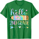 Tie Dye 2nd Grade Back To School Hello Second Grade Teacher T-Shirt - T-Shirt | Irish Green
