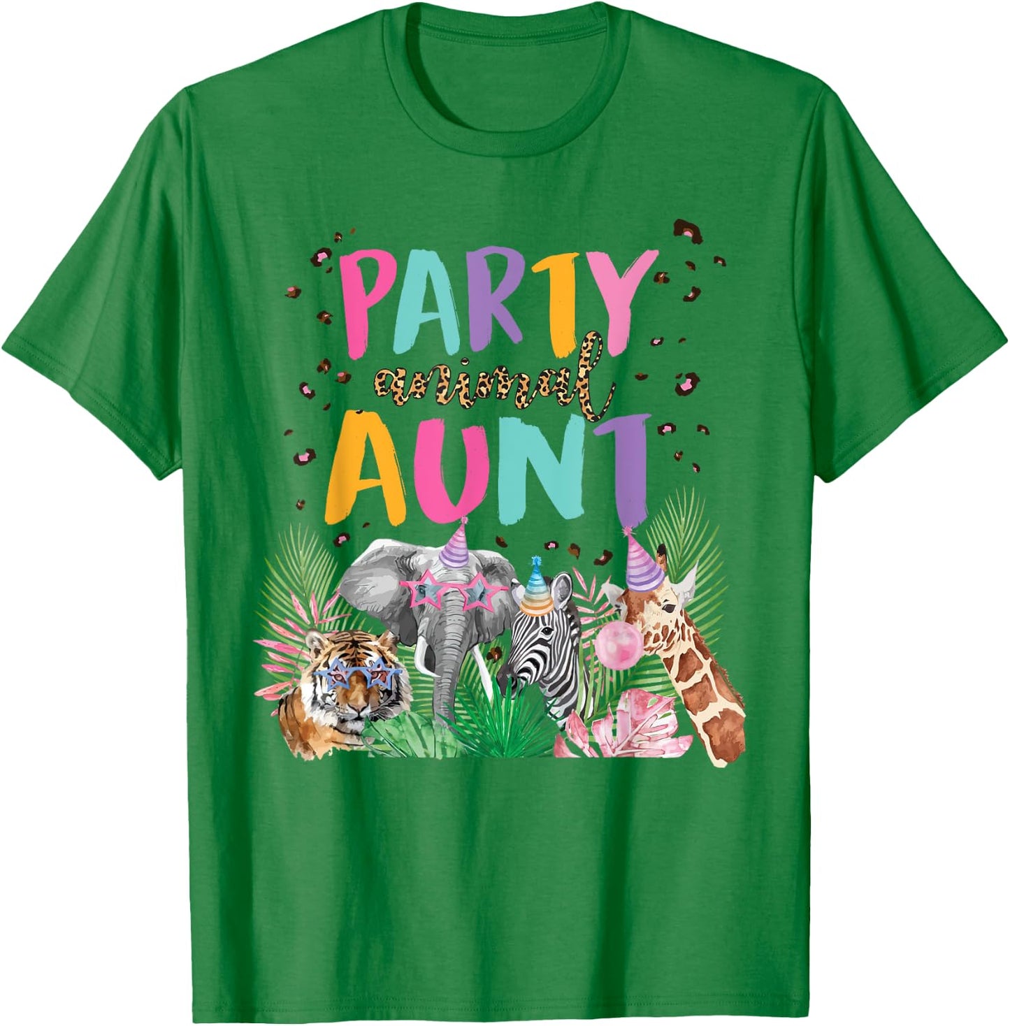 Aunt Of The Birthday Boy Zoo Theme Animal Party T-Shirt - T-Shirt | Irish Green