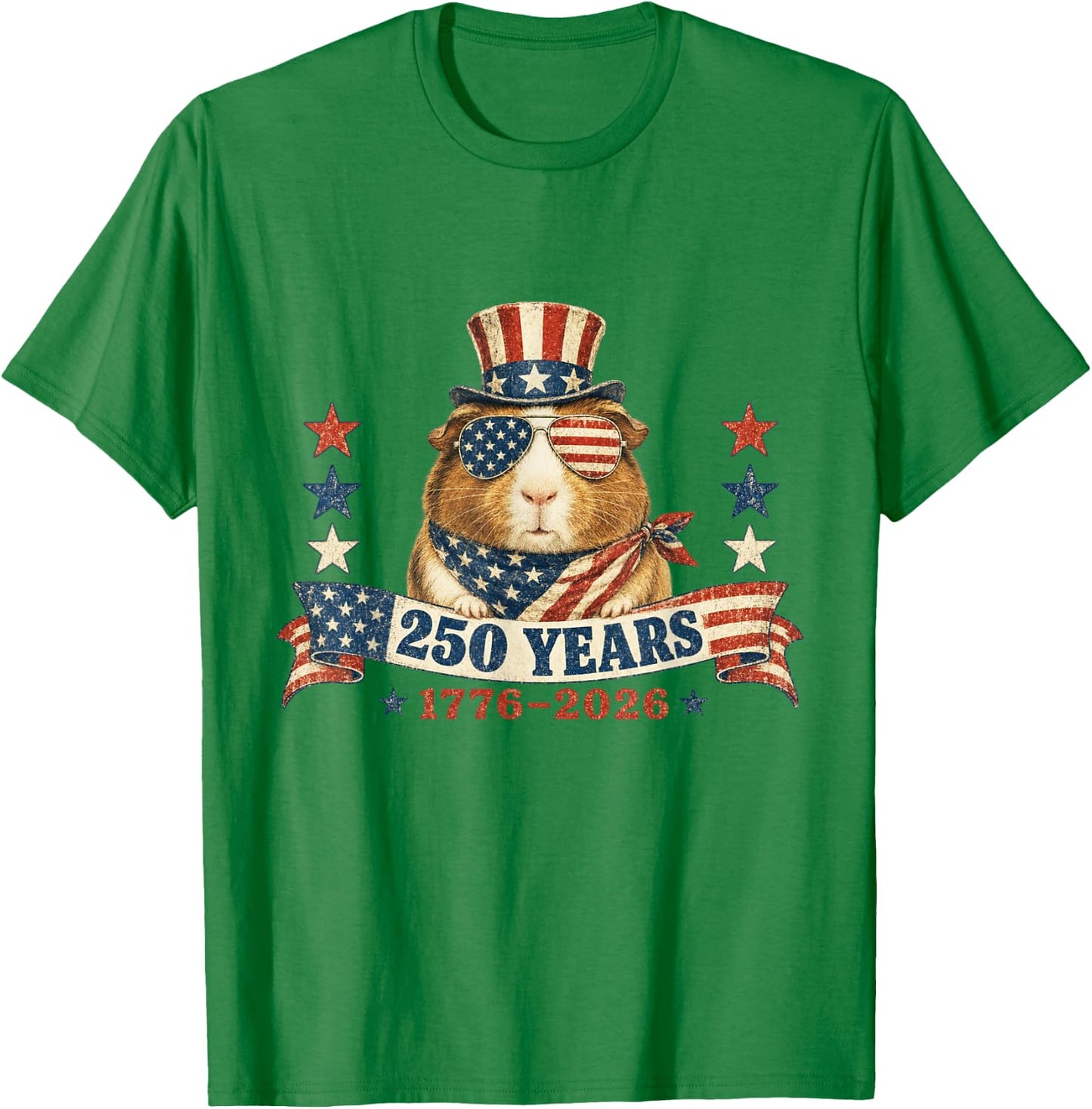 Funny USA Independence Day Patriotic 4th of July Guinea Pig T-Shirt - T-Shirt | Irish Green