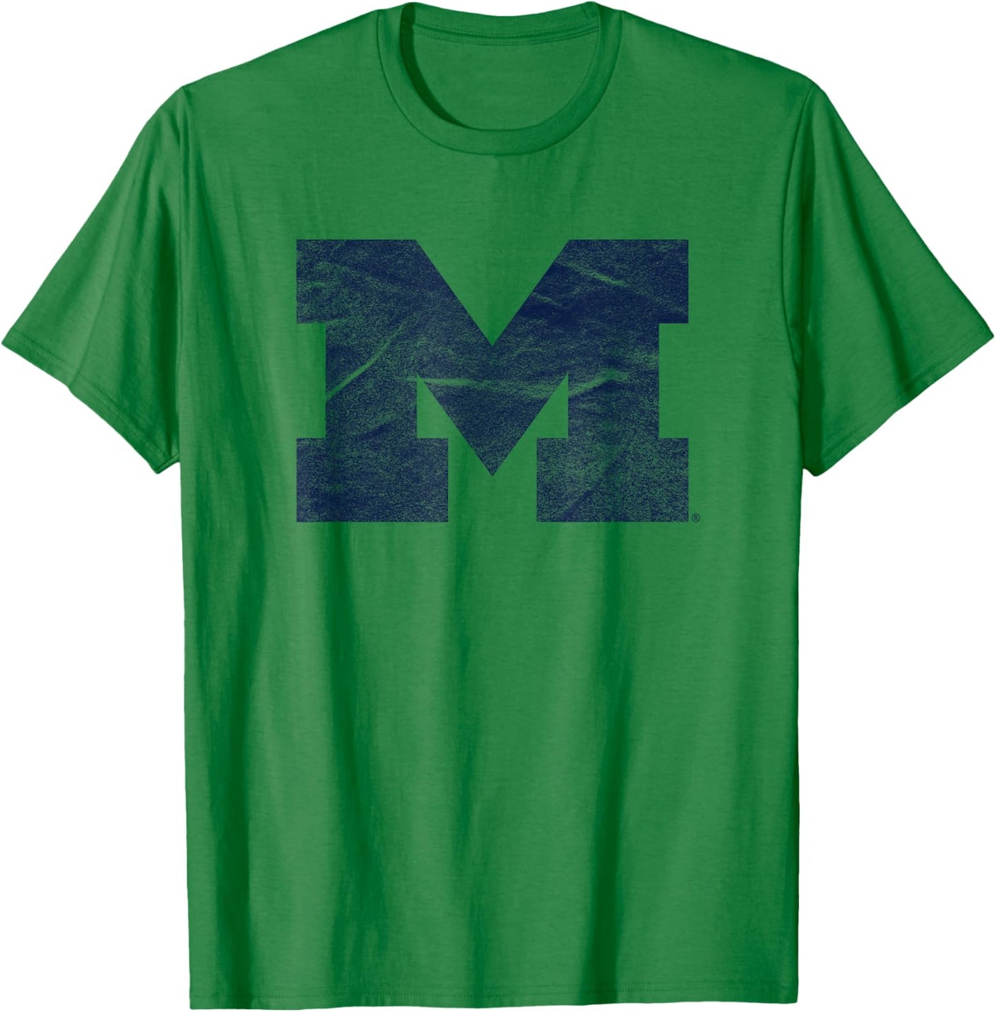University of Michigan Wolverines U of M Distressed Primary T-Shirt - T-Shirt | Irish Green