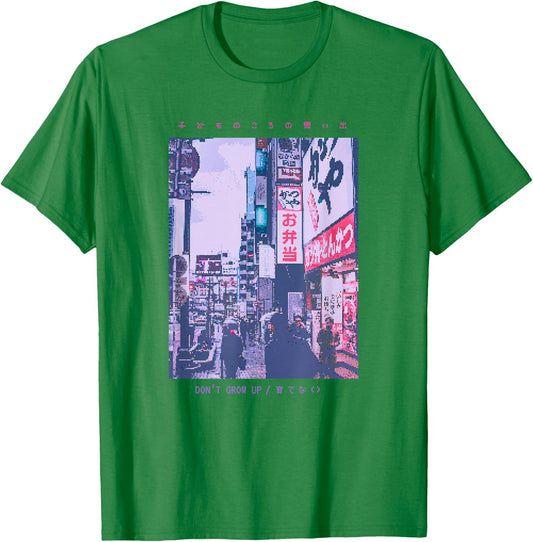 Japanese Streetwear Retro Vibes Aesthetic Tokyo Fashion Short Sleeve T-Shirt - T-Shirt | Irish Green