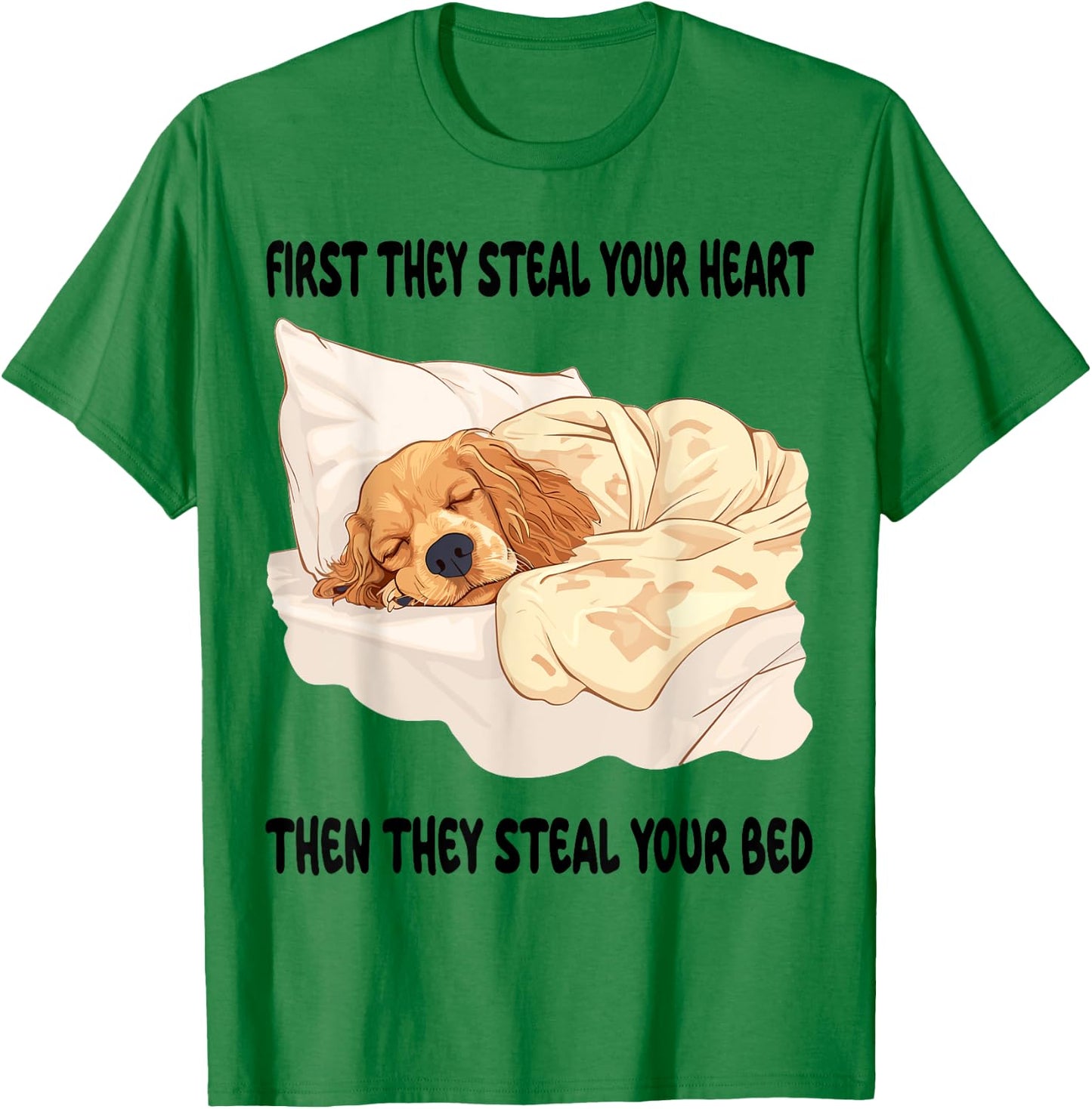 Cocker Spaniel Sleeping Pajamas Nightgown T-Shirt - T-Shirt | Irish Green