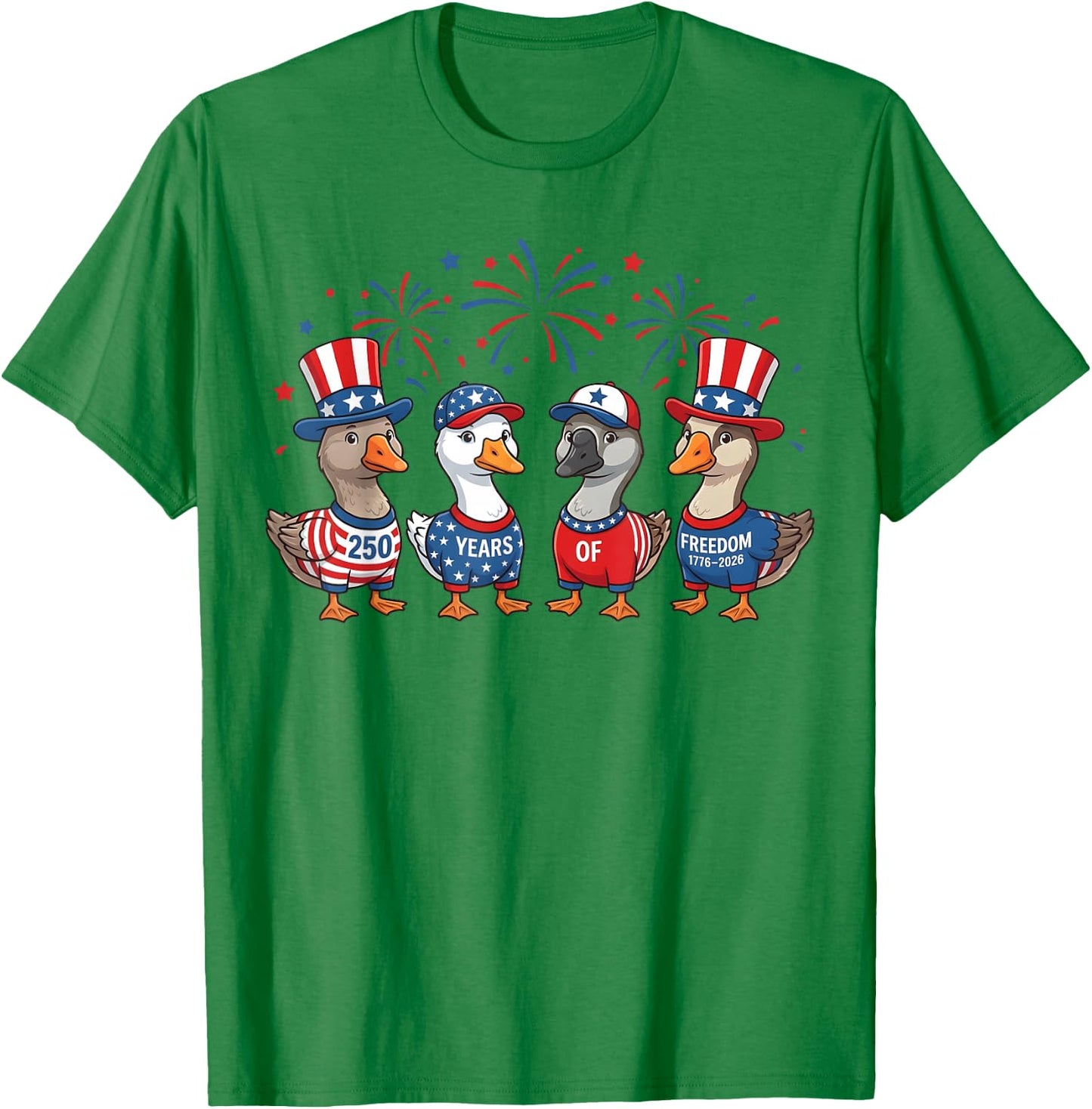 250 Gooses Anniversary Patriotic American Independence Day T-Shirt - T-Shirt | Irish Green
