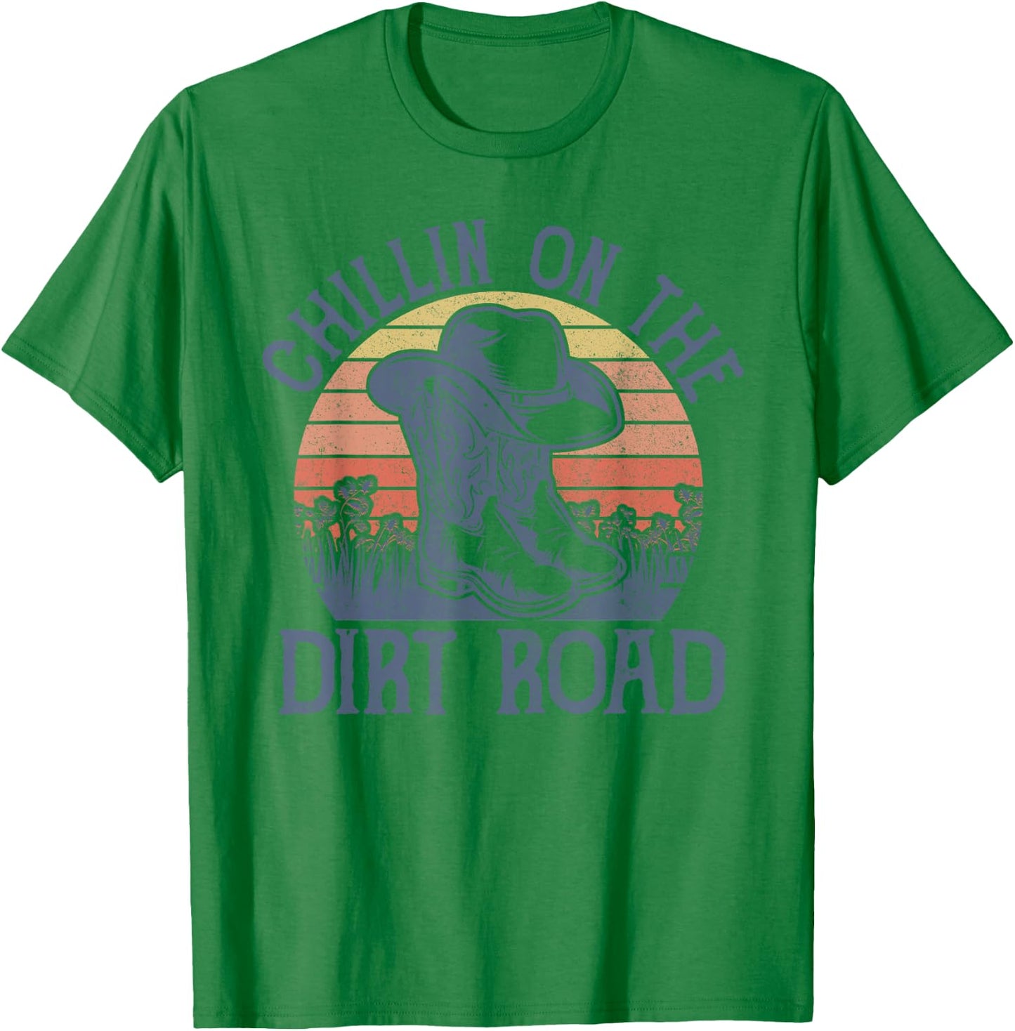 Chillin On The Dirt Road Cowboy Hat Country Music T-Shirt - T-Shirt | Irish Green