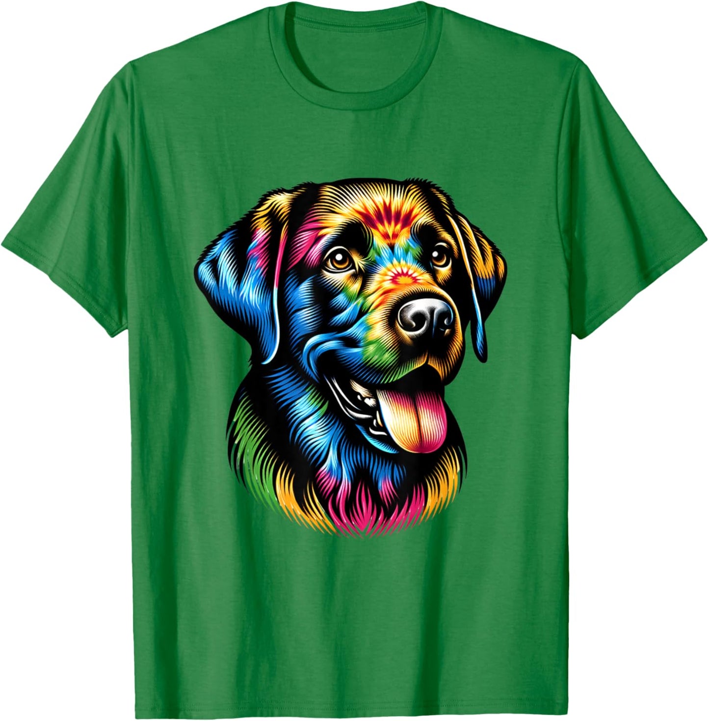 Cute Black Labrador Retriever dog Tie Dye Hippie Labrador Men Women T-Shirt - T-Shirt | Irish Green