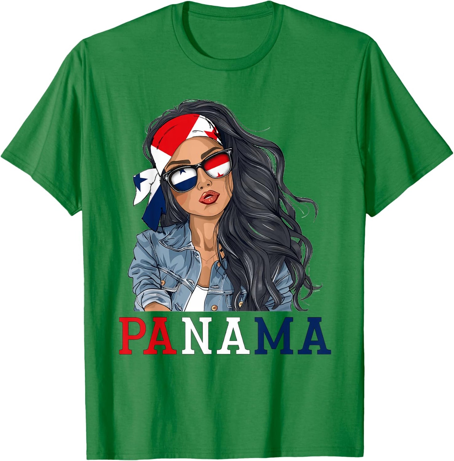 Panamanian Woman Products Flag Uniform Heritage Panama T-Shirt - T-Shirt | Irish Green