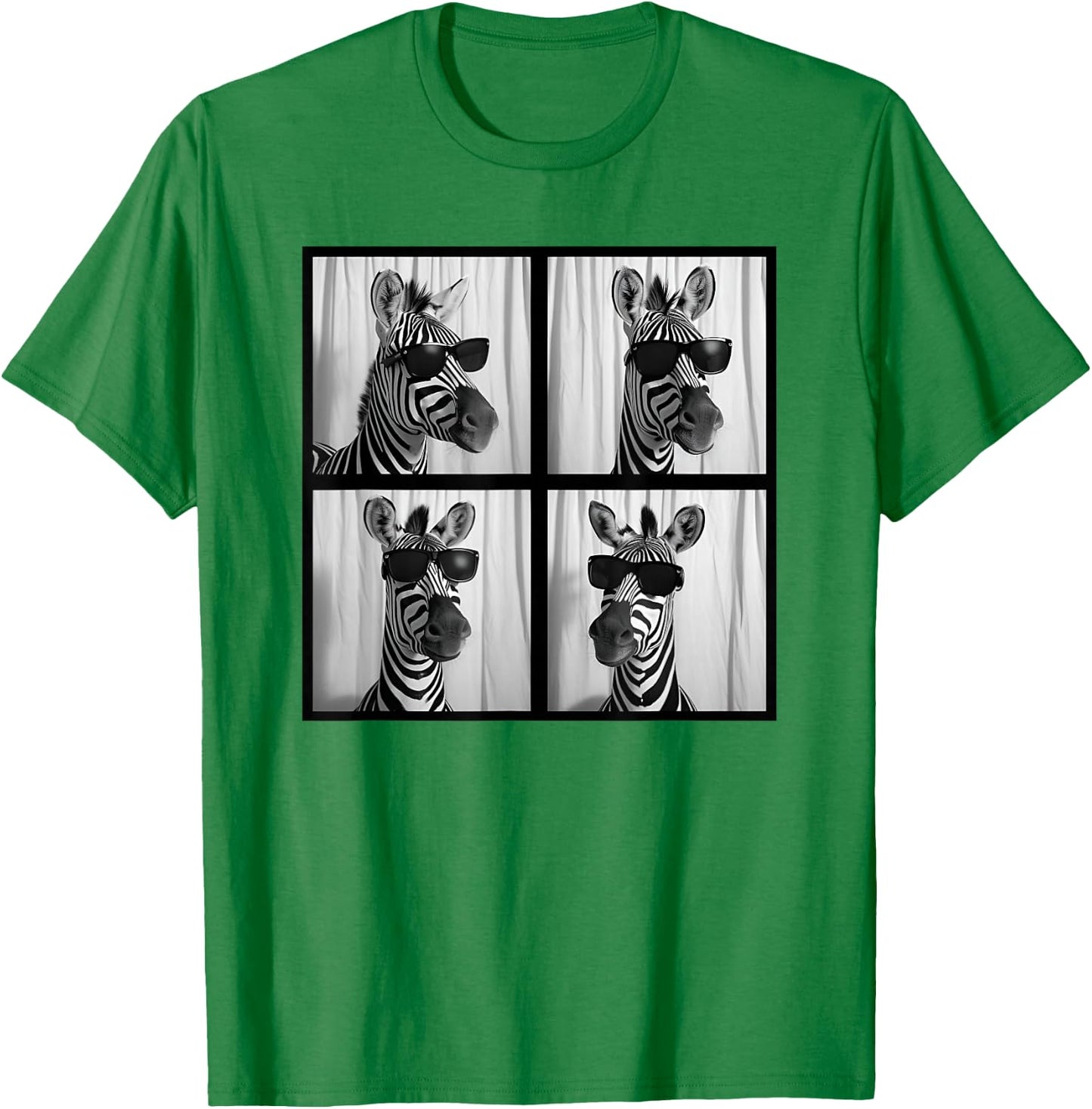 Zebra With Sunglasses Zoo Lover Funny Safari Animal Photo T-Shirt - T-Shirt | Irish Green