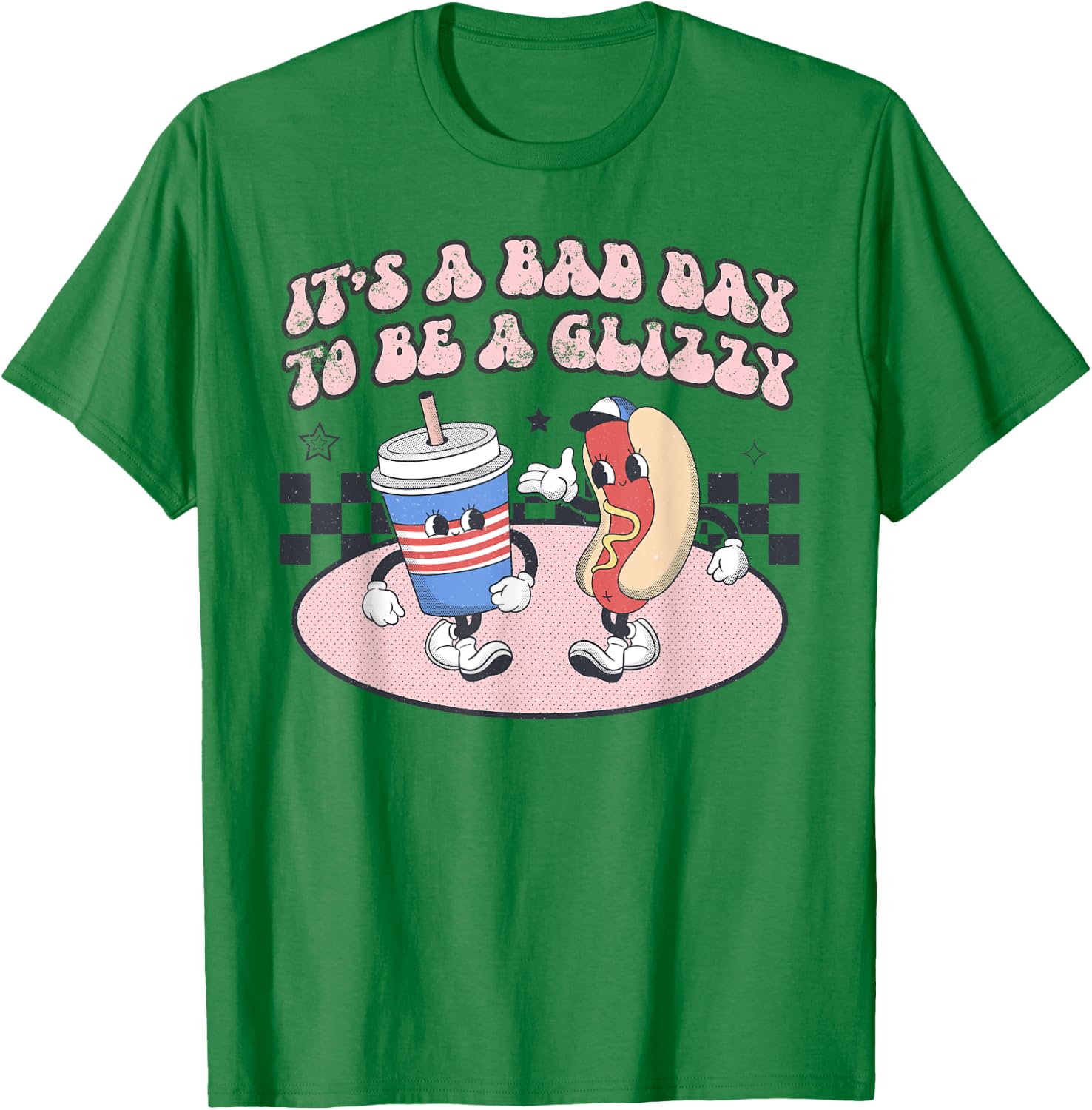 It’s A Bad Day To Be A Glizzy Funny Fourth Of July Hot Dog Men Women Kids T-Shirt - T-Shirt | Irish Green