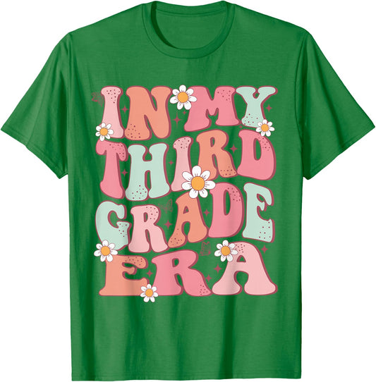 In My Third Grade Era Girl Cute Back To School 3rd Grade Era T-Shirt - T-Shirt | Irish Green