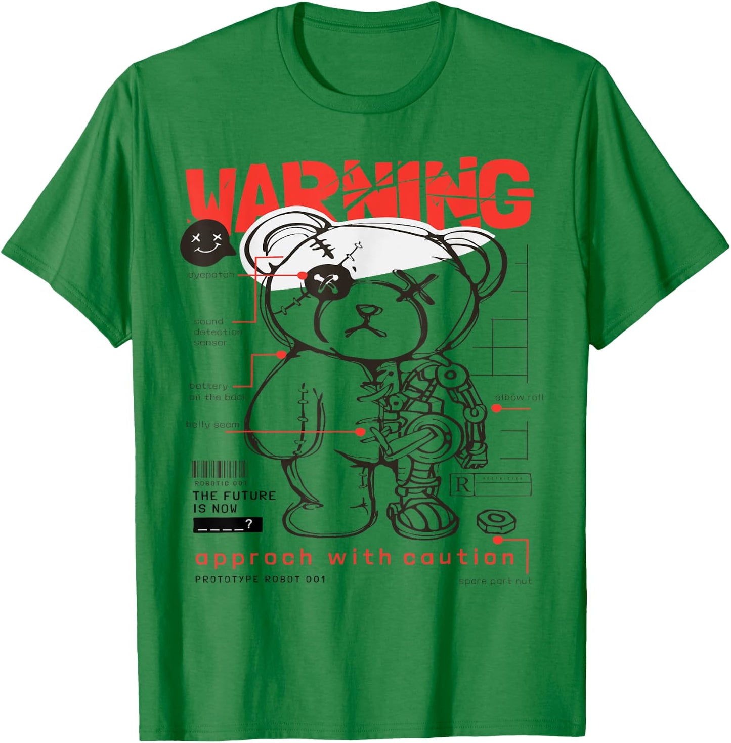 Prototype Robot Teddy Bear Funny T-Shirt - T-Shirt | Irish Green