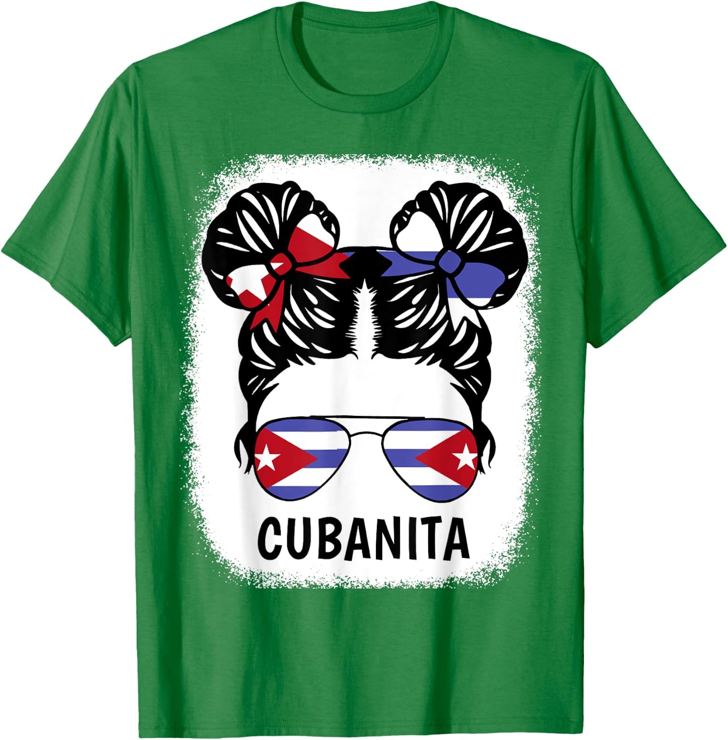 Cubanita Shirt Girl Cuba Flag Cuban Women Hispanic Heritage T-Shirt - T-Shirt | Irish Green