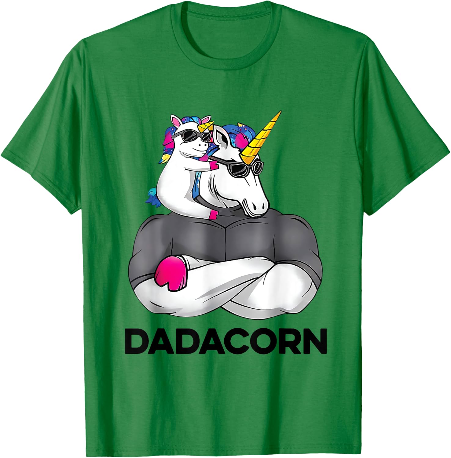 Fathers Day Gift Unicorn Dad Shirt Funny Dadacorn Men T-Shirt - T-Shirt | Irish Green