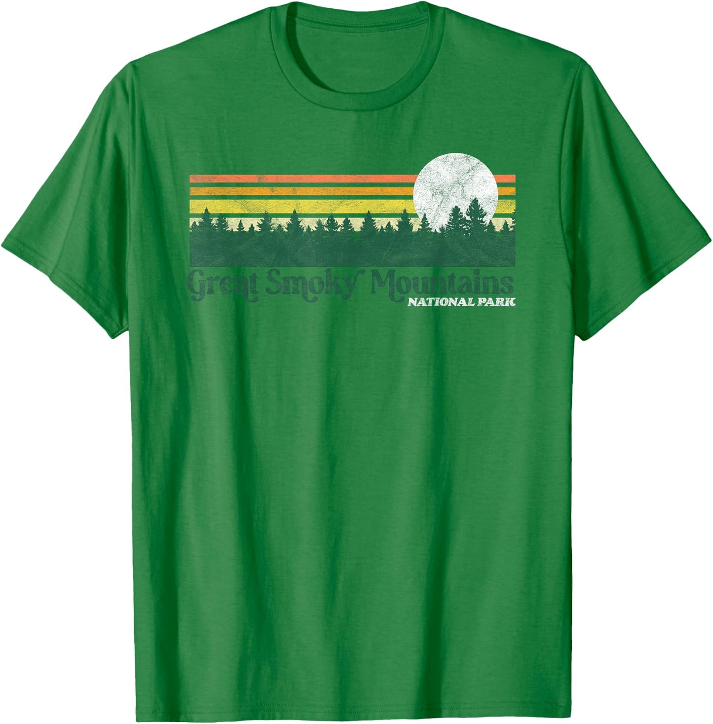 Great Smoky Mountains National Park Vintage Distressed 80s T-Shirt - T-Shirt | Irish Green