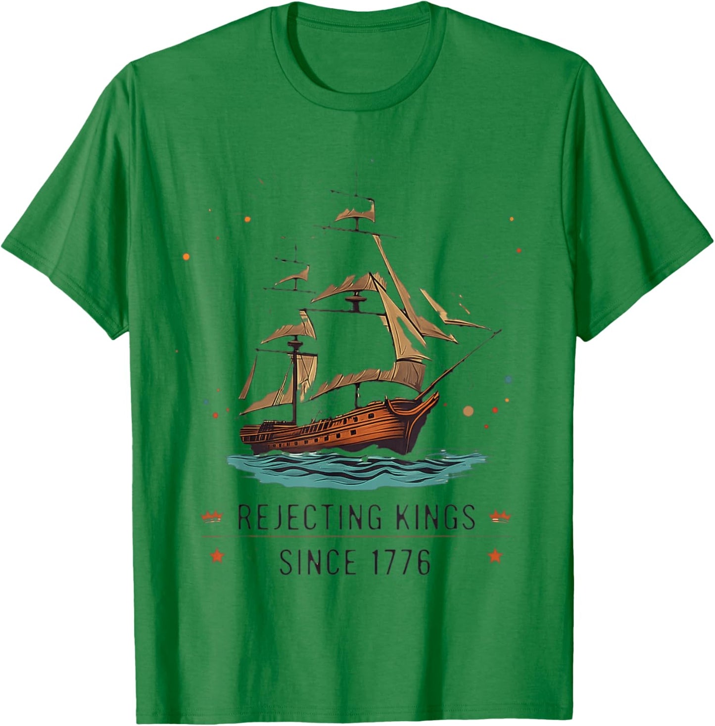 Rejecting Since 1776 American Flag USA 4th Of July T-Shirt - T-Shirt | Irish Green