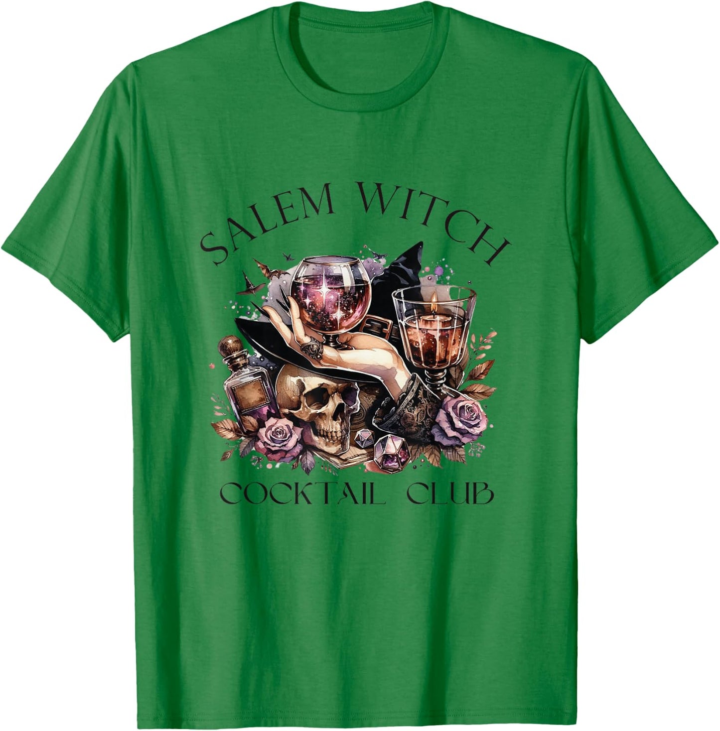 Salem Witch Cocktail Club Halloween Party Costume T-Shirt - T-Shirt | Irish Green
