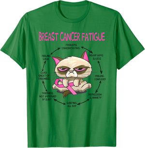 Breast cancer fatigue cat Women T-Shirt - T-Shirt | Irish Green