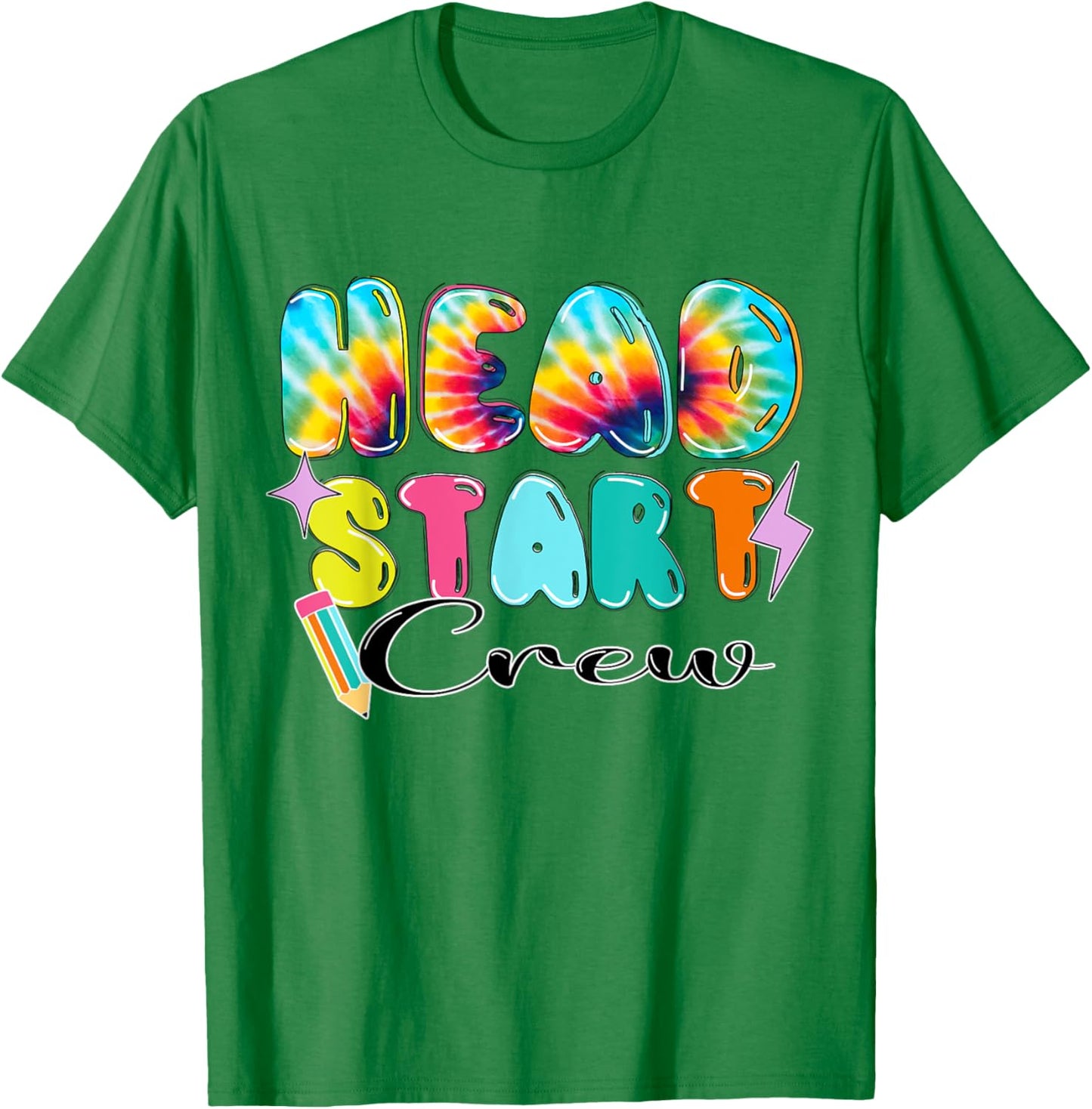 Back to School Headstart Crew School Head Start Tie dye T-Shirt - T-Shirt | Irish Green