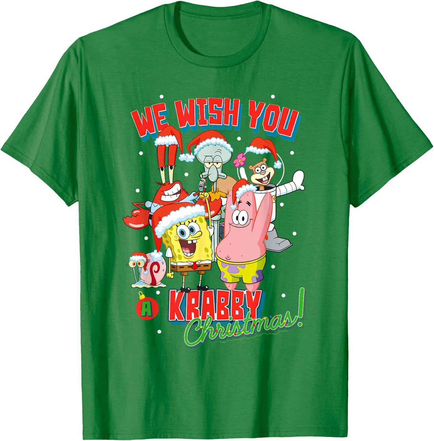 SpongeBob SquarePants Crabby Christmas T-Shirt - T-Shirt | Irish Green