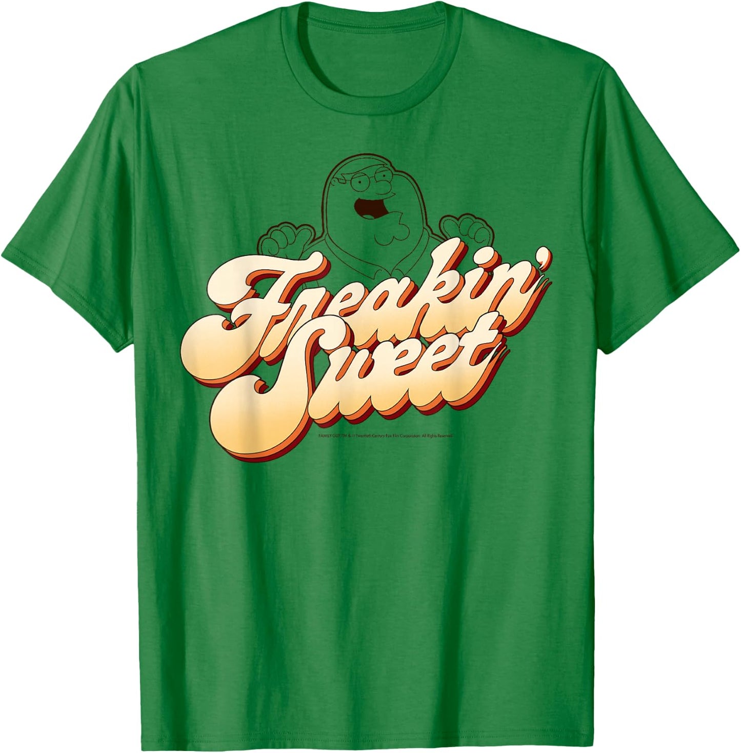 Family Guy Peter Griffin Freakin' Sweet Retro Chest Logo T-Shirt - T-Shirt | Irish Green