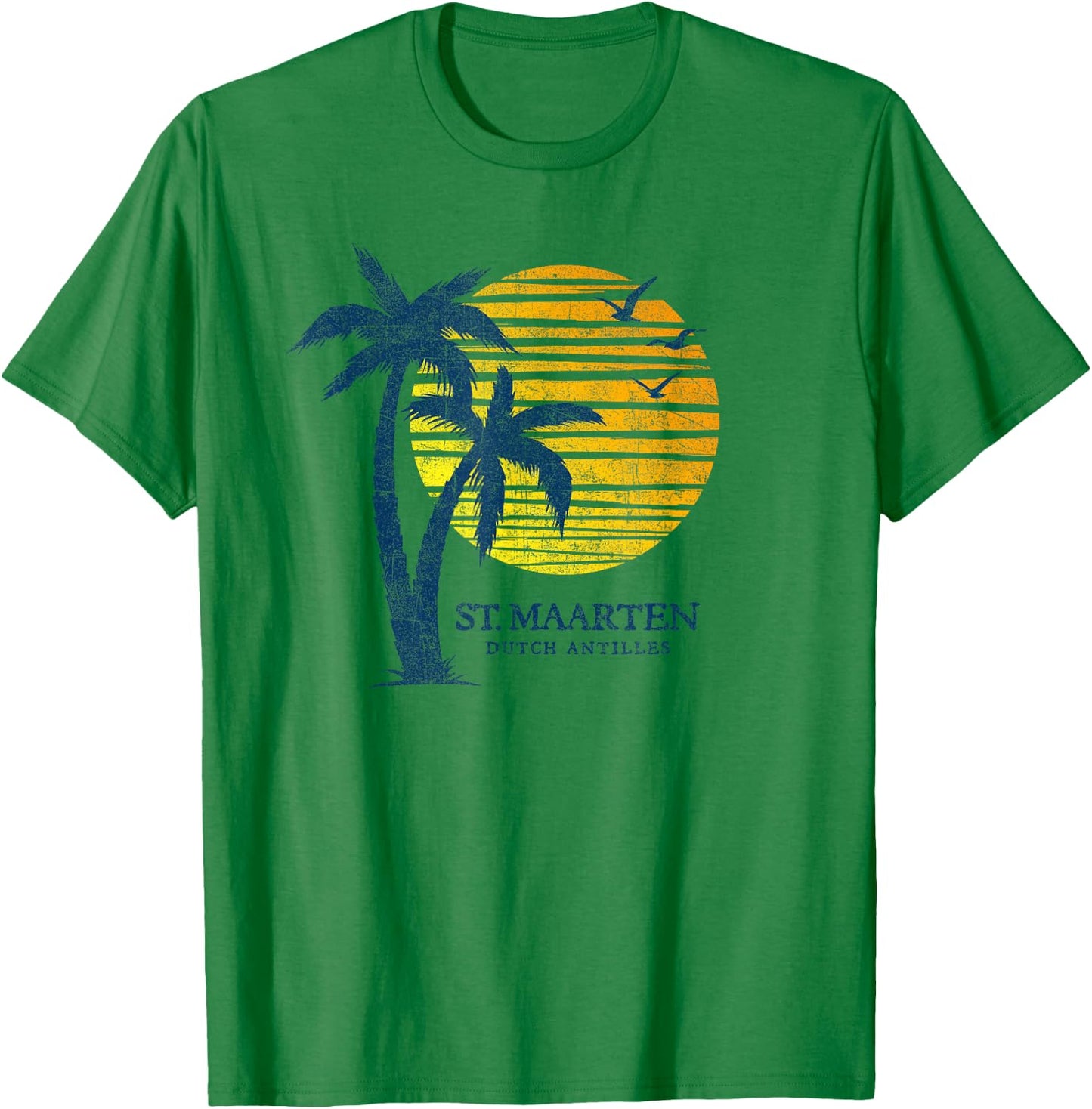 St. Maarten Dutch Antilles Beach Sunset Souvenir T-Shirt - T-Shirt | Irish Green