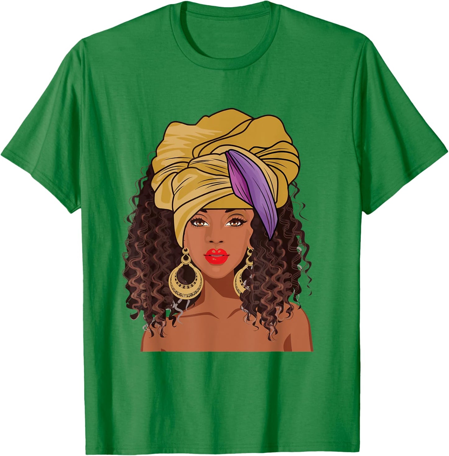 Black History Month African American apparel Afro Hair face T-Shirt - T-Shirt | Irish Green