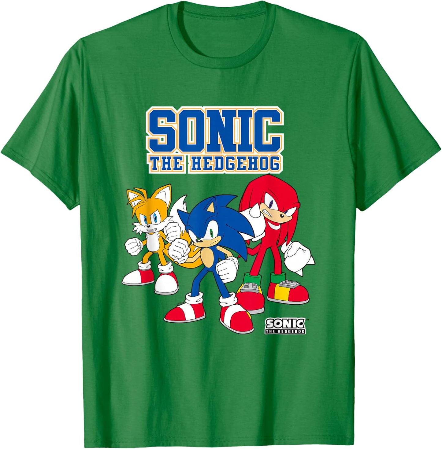 Sonic The Hedgehog Main Trio Heroic Poses Group Shot T-Shirt - T-Shirt | Irish Green
