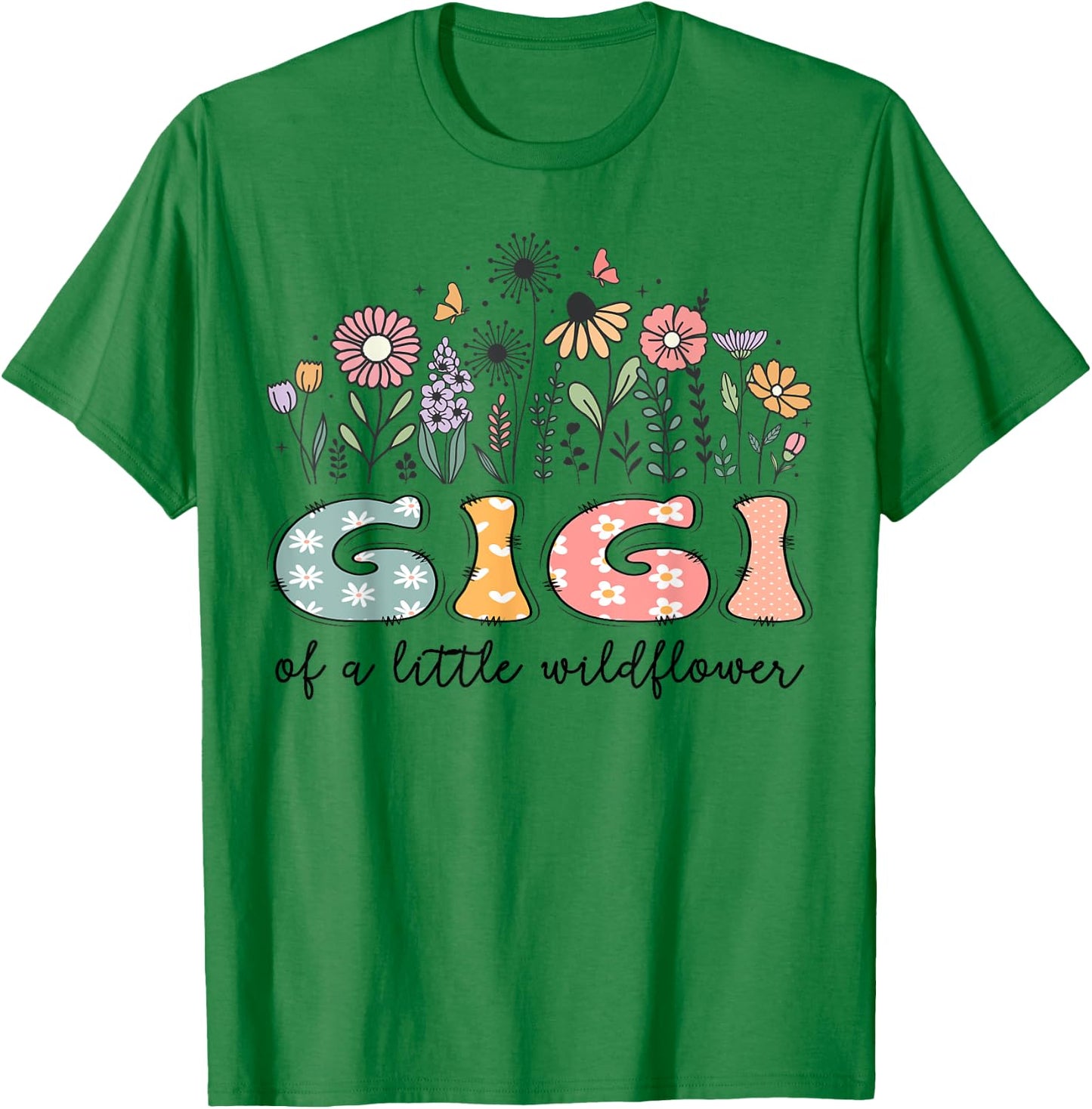 Gigi Of The Little Wildflower Baby Birthday Party T-Shirt - T-Shirt | Irish Green