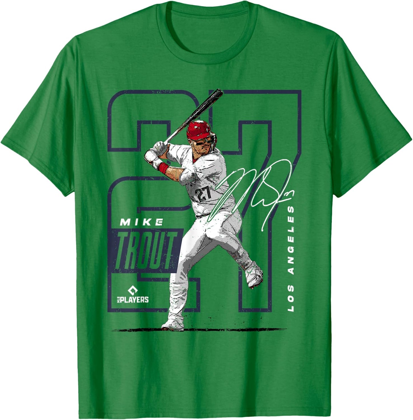 Mike Trout | Los Angeles Baseball MLB Players | MLBTRO4004 T-Shirt - T-Shirt | Irish Green