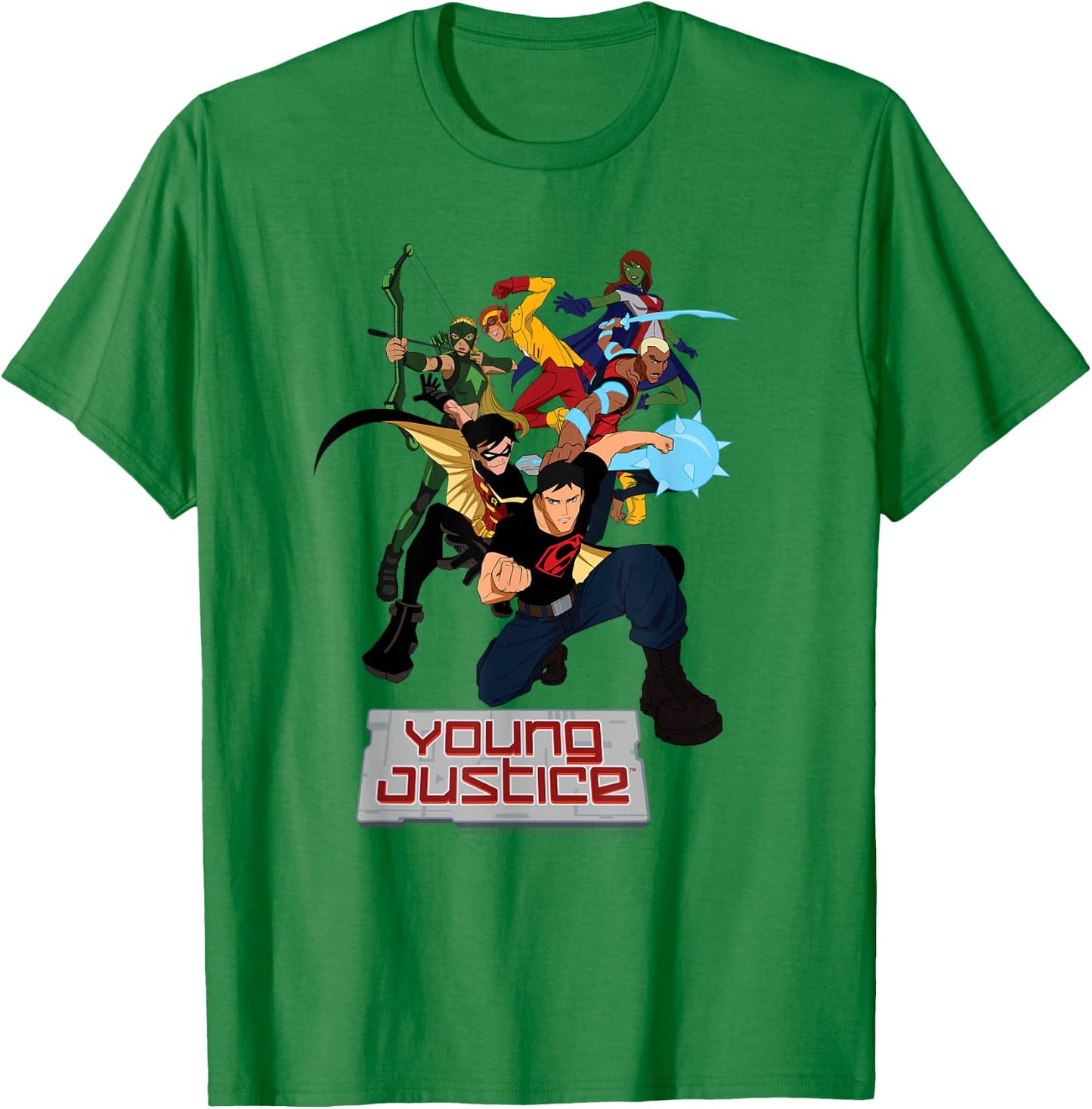 Young Justice Superboy, Robin, Aqualad, Artemis, Kid Flash T-Shirt - T-Shirt | Irish Green