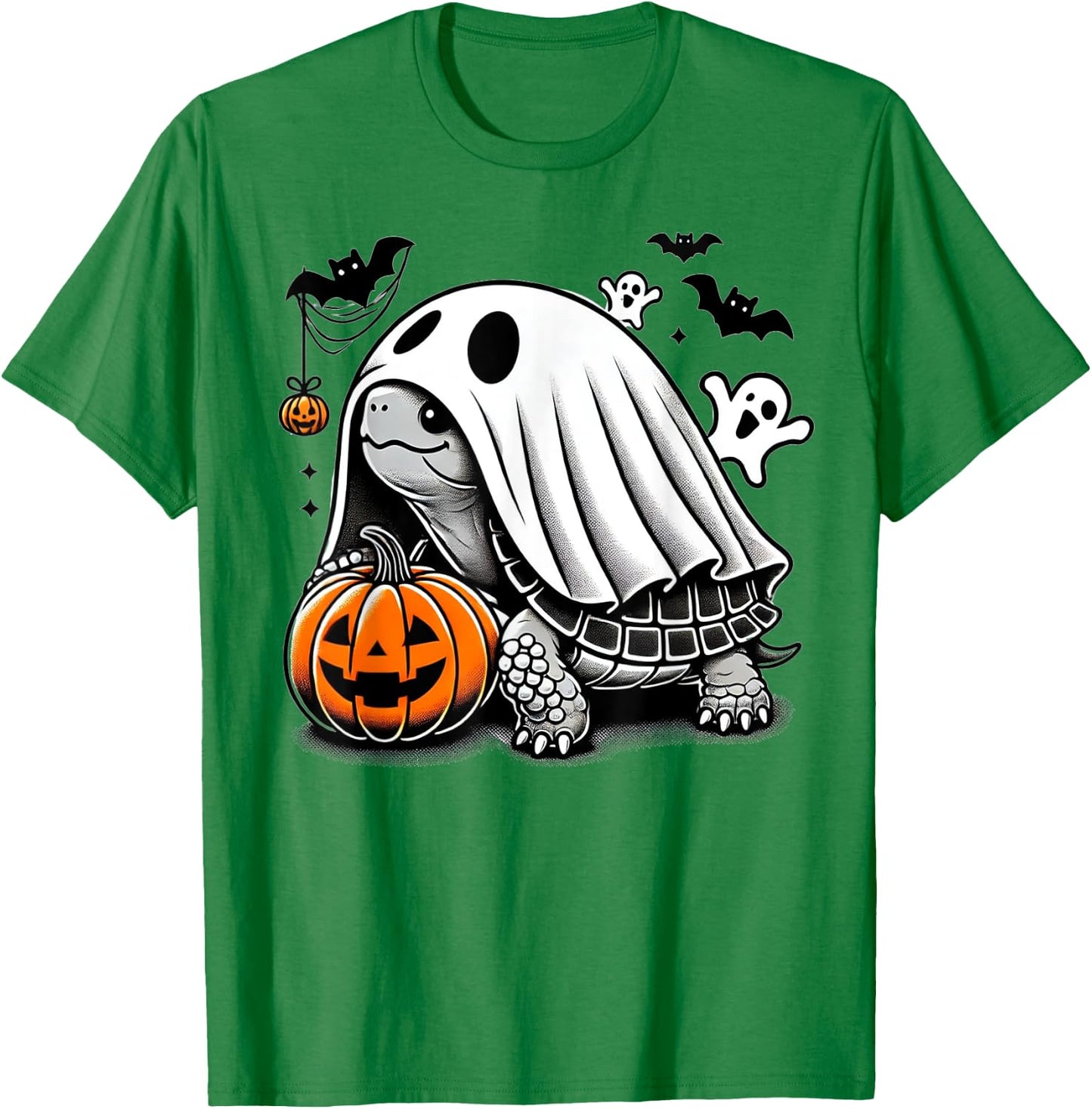Halloween Turtle Ghost Pumpkin Costume Terrapin Tortoise T-Shirt - T-Shirt | Irish Green