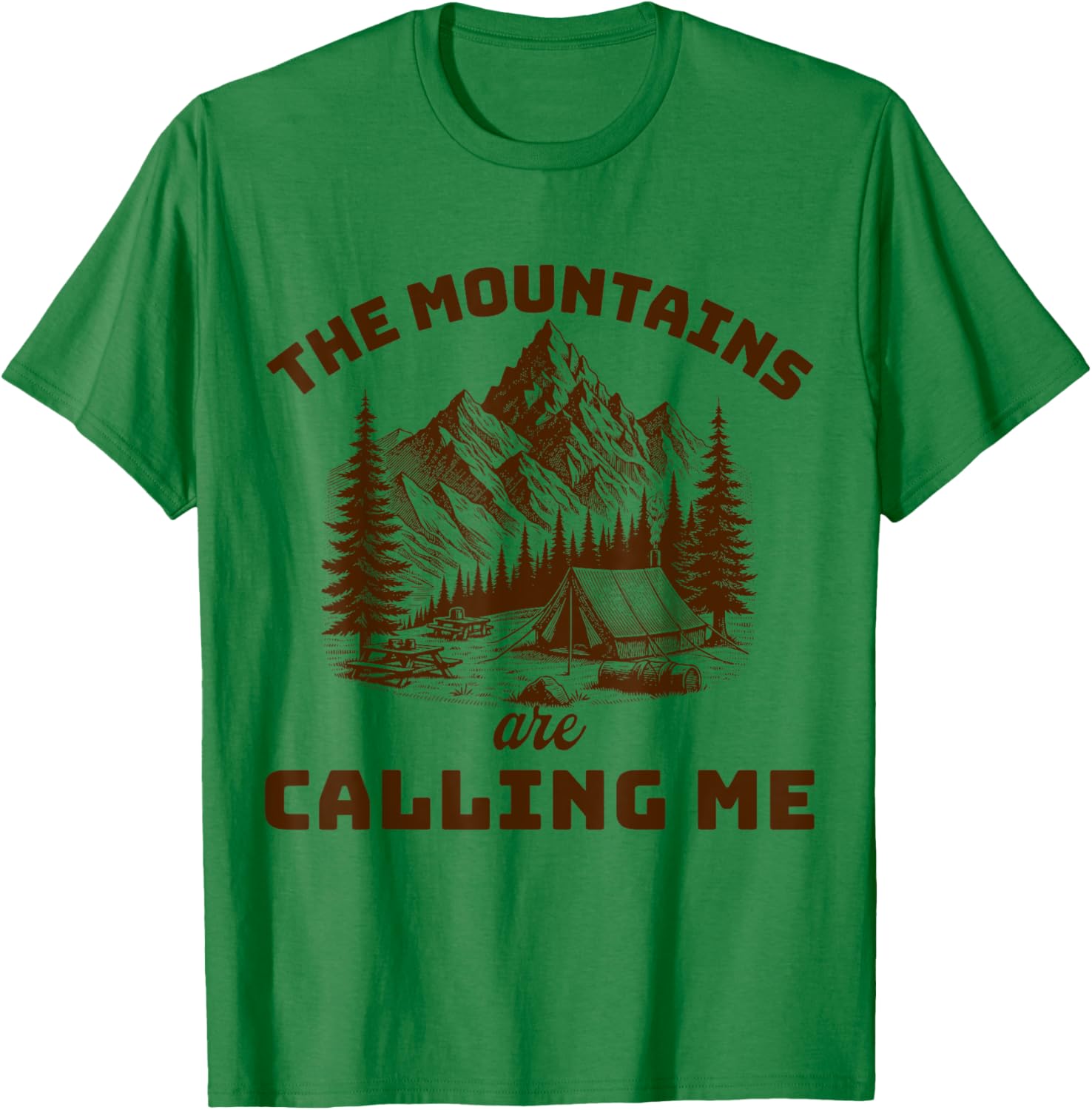 The Mountains are Calling Me Mountains Scenery T-Shirt - T-Shirt | Irish Green