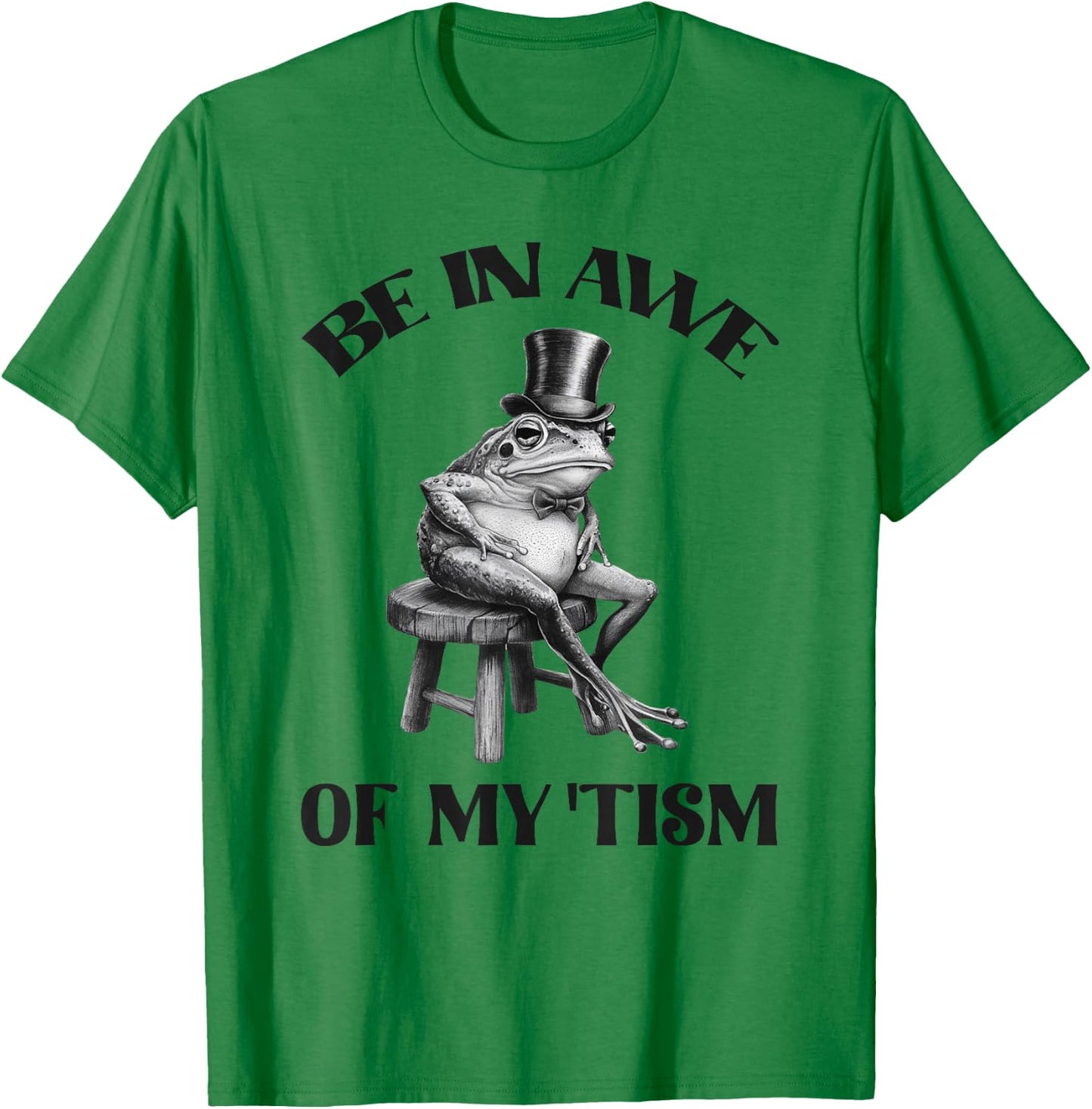 Be In Awe Of My Tism Funny Frog Autism Retro T-Shirt - T-Shirt | Irish Green