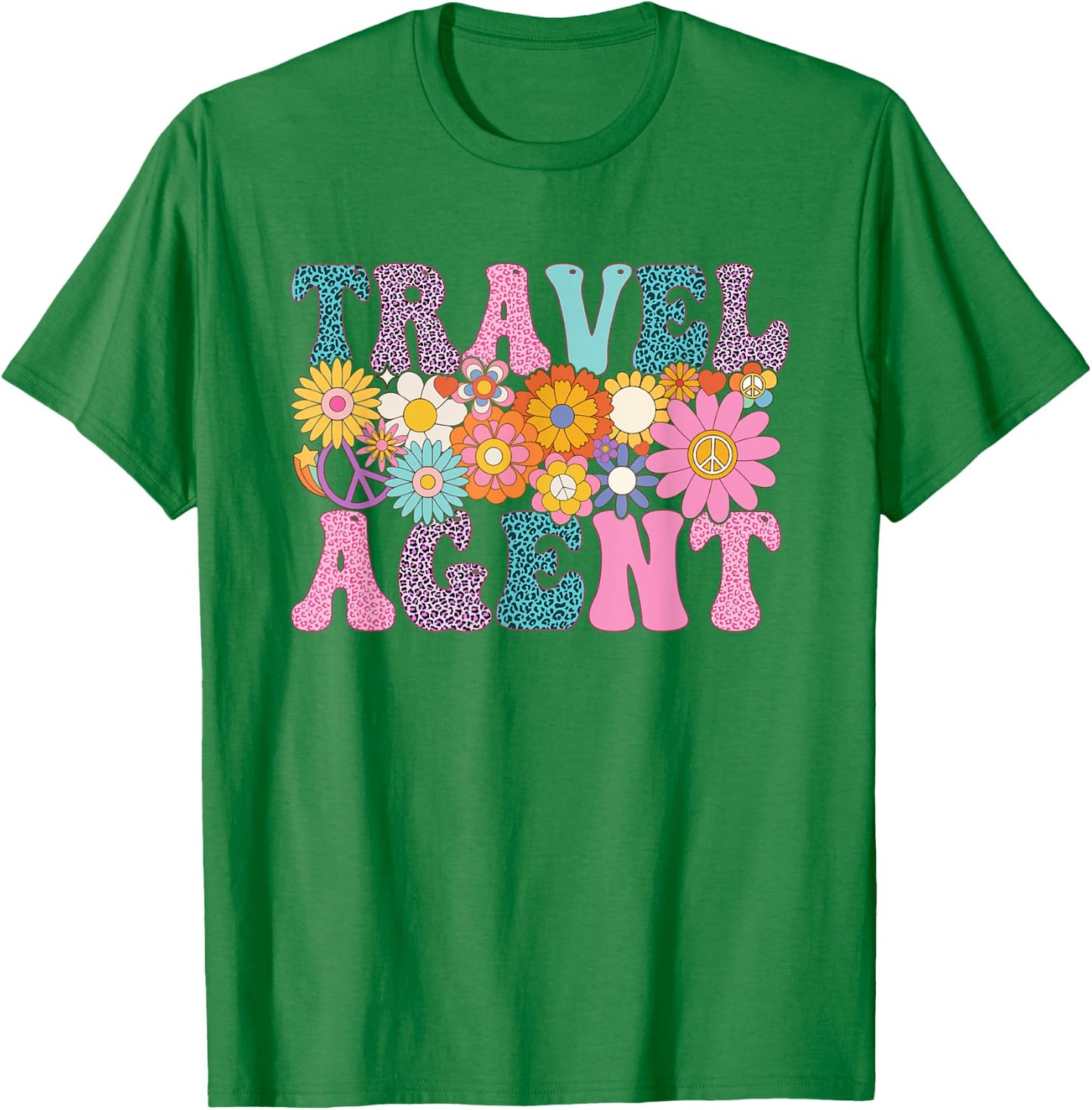 Travel Agent Week Groovy Leopard Appreciation Day T-Shirt - T-Shirt | Irish Green