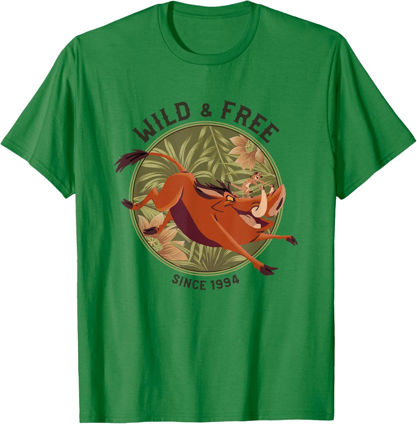 Disney The Lion King Timon Pumbaa Wild & Free Since 1994 T-Shirt - T-Shirt | Irish Green