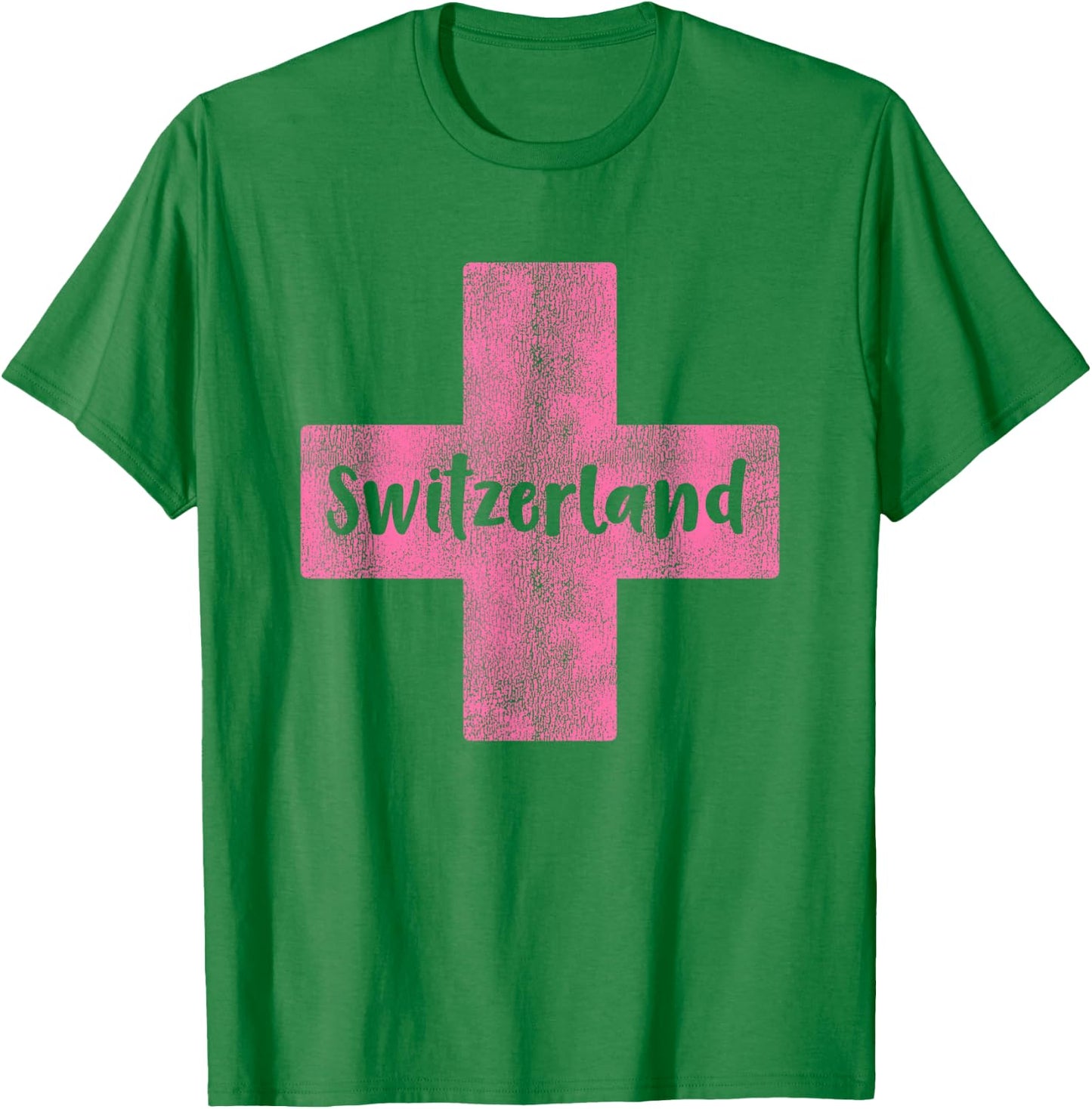 Swiss Flag of Switzerland Souvenir and Girls T-Shirt - T-Shirt | Irish Green