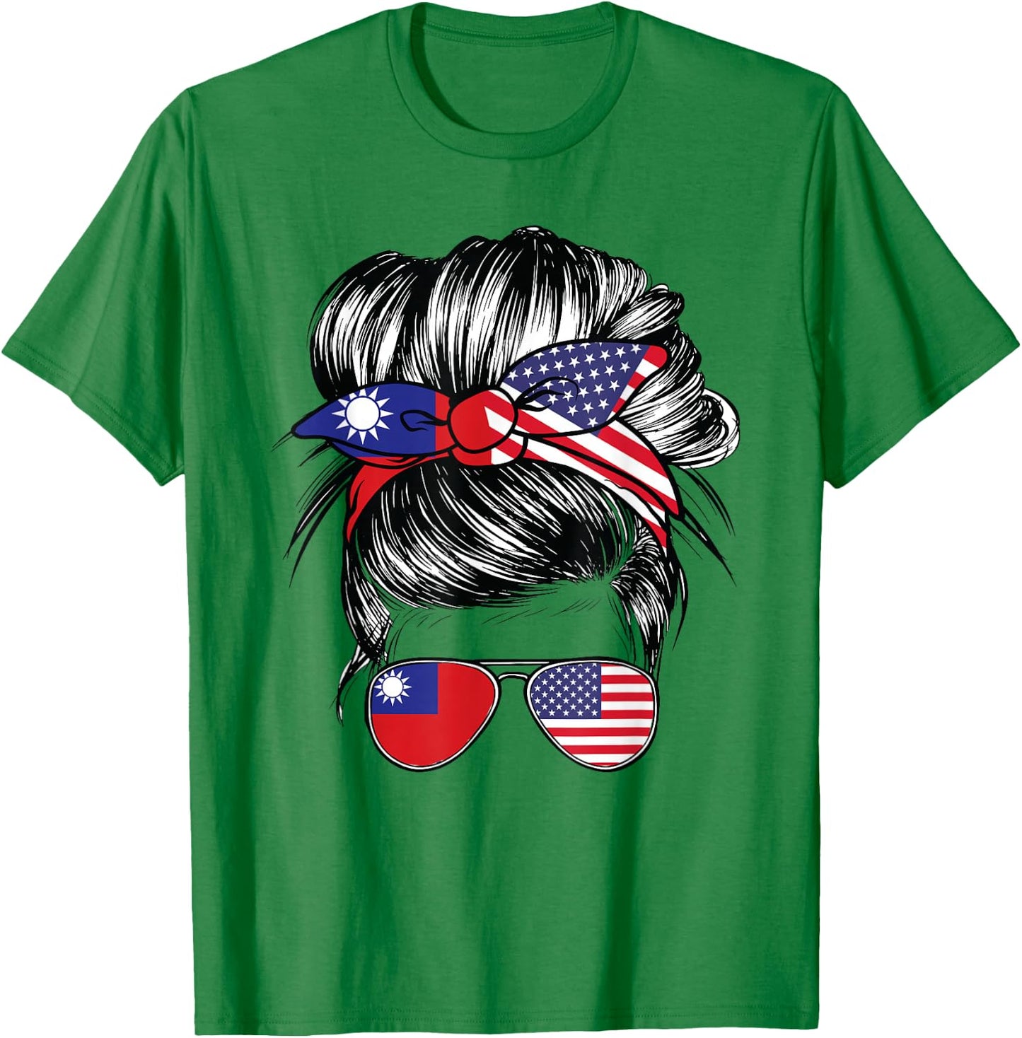 Taiwan Flag Taiwanese Women American USA Heritage Taiwan T-Shirt - T-Shirt | Irish Green