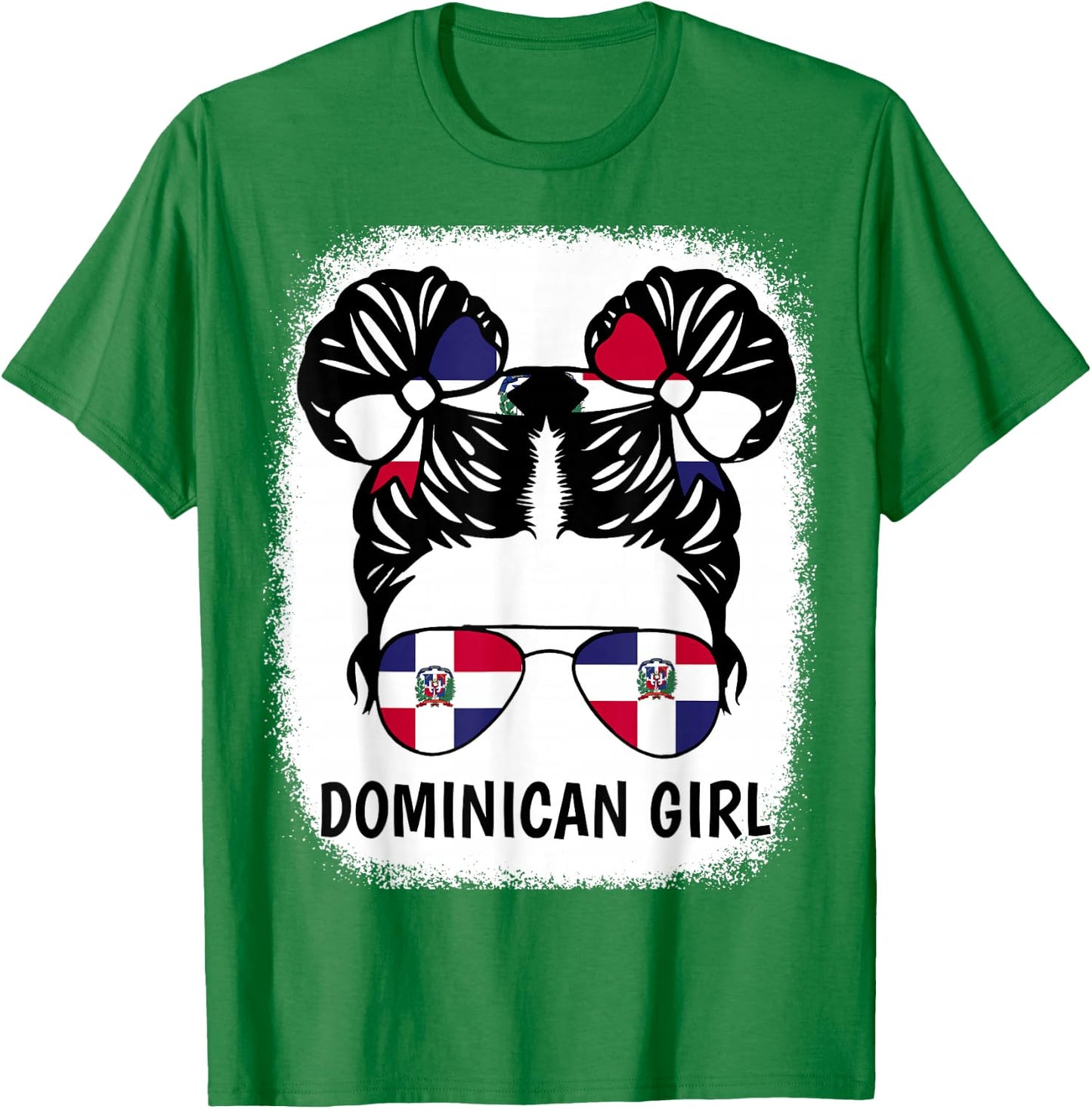 Dominican Girl Dominicana Republic Flag Hispanic Heritage T-Shirt - T-Shirt | Irish Green