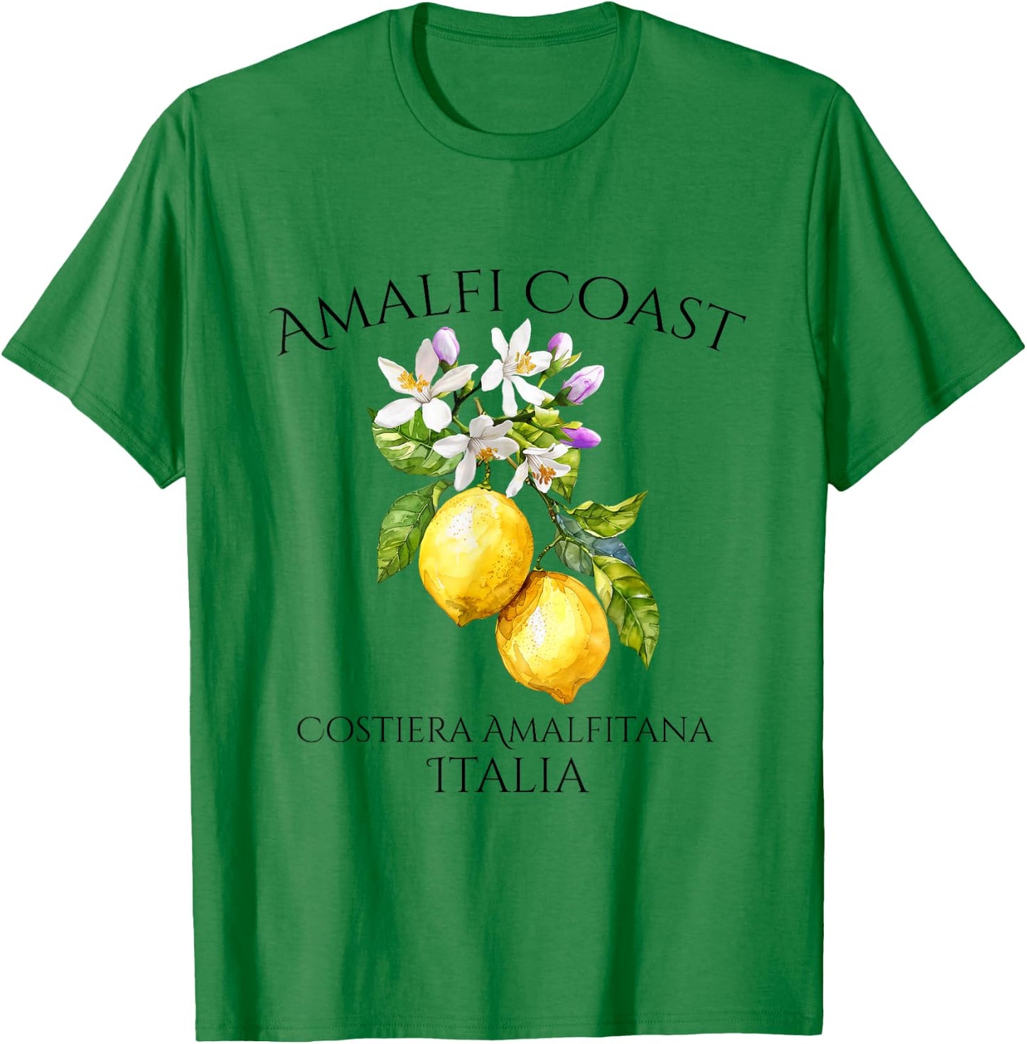 Amalia Coast Italian Souvenir Italy Lemons T-Shirt - T-Shirt | Irish Green