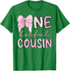 Miss Onederful Cousin Coquette First Birthday Pink Bow T-Shirt - T-Shirt | Irish Green