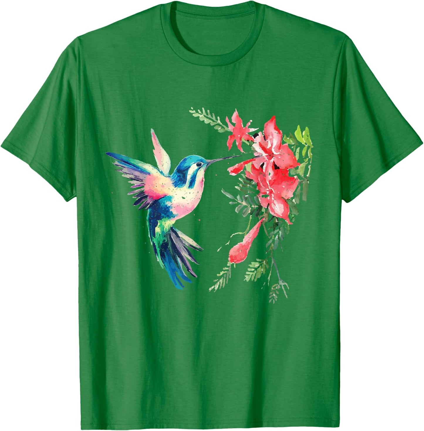Rainbow Color Hummingbird Funny Bird Lover Gift T-Shirt - T-Shirt | Irish Green