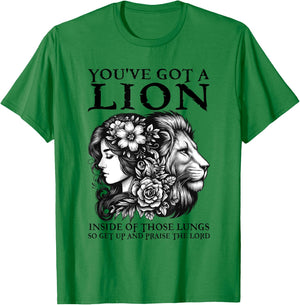 You've Got A Lion Inside Of Those Lungs Christian Religious T-Shirt - T-Shirt | Irish Green