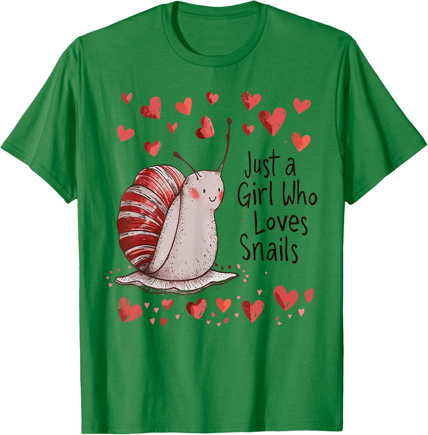 Cute Snails Lovers Gift - Just A Girl Who Loves Snails T-Shirt - T-Shirt | Irish Green
