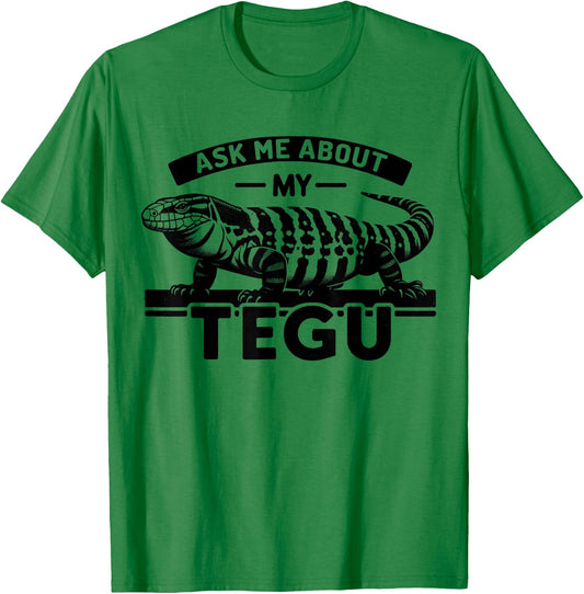 Tegu Lover - My Tegu Hobby - Giant Black And White Tegu T-Shirt - T-Shirt | Irish Green