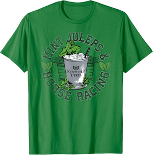 Officially Licensed Kentucky Derby Mint Juleps Vintage T-Shirt - T-Shirt | Irish Green